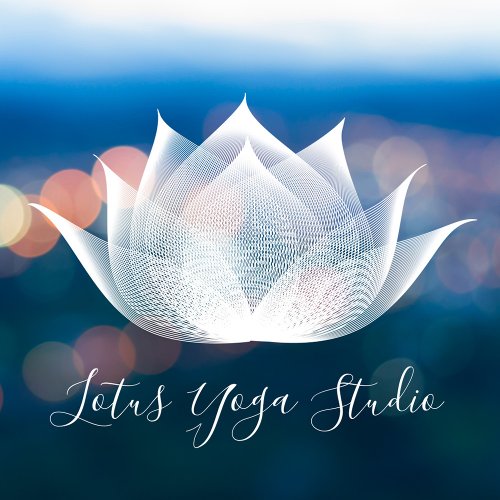 White Lotus Flower Art Elegant Unique Yoga Studio Window Cling