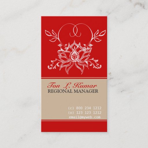 Customizable Lotus Flower Garden Business Card Template