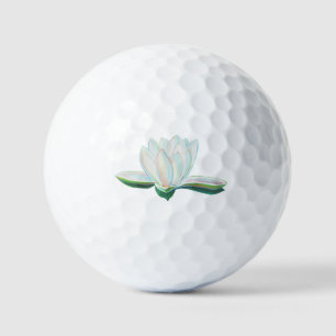 White Lotus Flower Illustration   Golf Balls