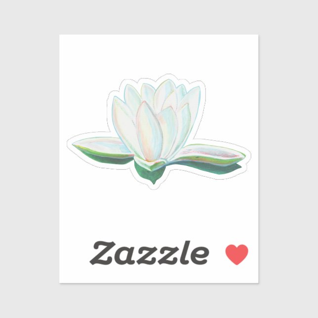 White Lotus Flower Illustration   Sticker (Sheet)
