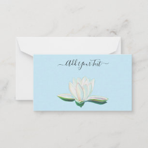 White Lotus Flower Luminous Customizable Note Card