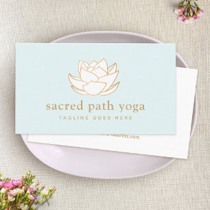 White Lotus Flower Yoga and Meditation Teacher Business Card