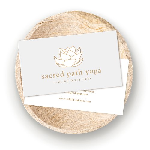 White Lotus Flower Yoga and Meditation Teacher Business Card