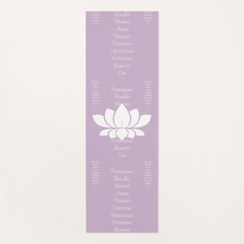 White Lotus Flower  Yoga Words Yoga Mat