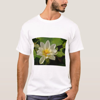 White Lotus flowers in a pond T-Shirt