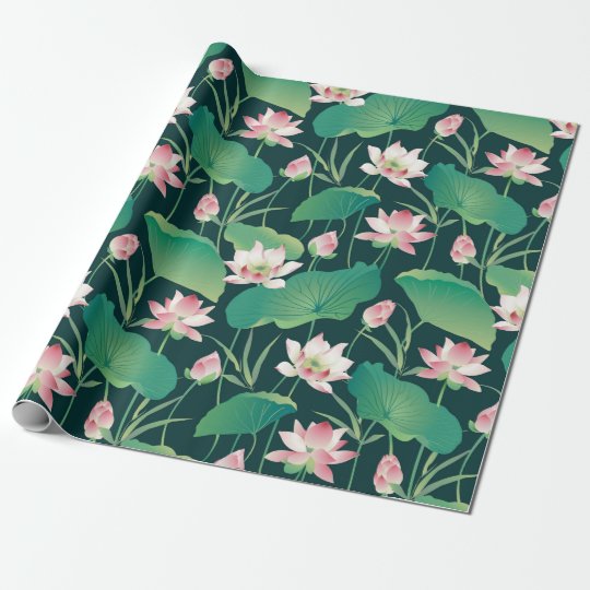 White Lotus Garden Wrapping Paper