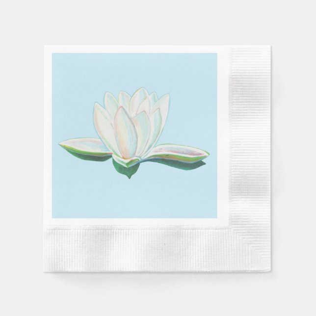 White Lotus Illustration   Napkins (Front)
