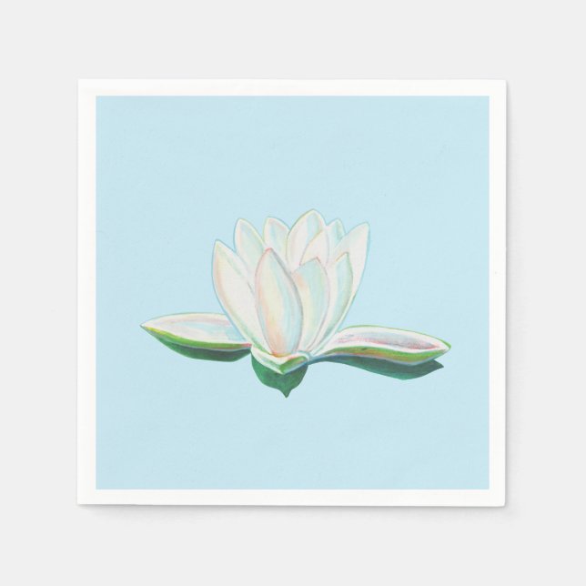 White Lotus Illustration   Napkins (Front)