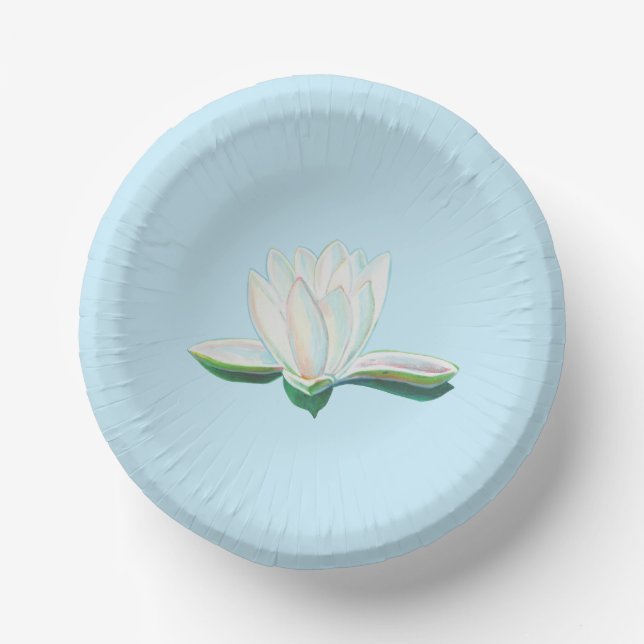 White Lotus Illustration   Paper Bowls (Front)