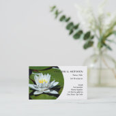 White Lotus l Water Lily l Breathe Business Card (Standing Front)