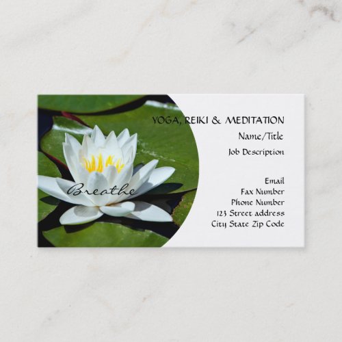 White Lotus l Water Lily l Breathe Business Card