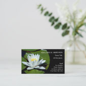 White Lotus l Water Lily l Breathe Business Card (Standing Front)