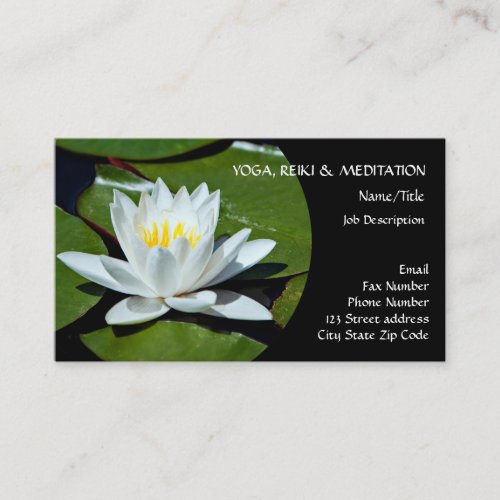 White Lotus l Water Lily l Breathe Business Card