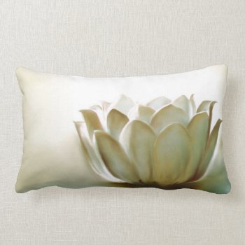 White Lotus Lumbar Pillow by Avanda at Zazzle