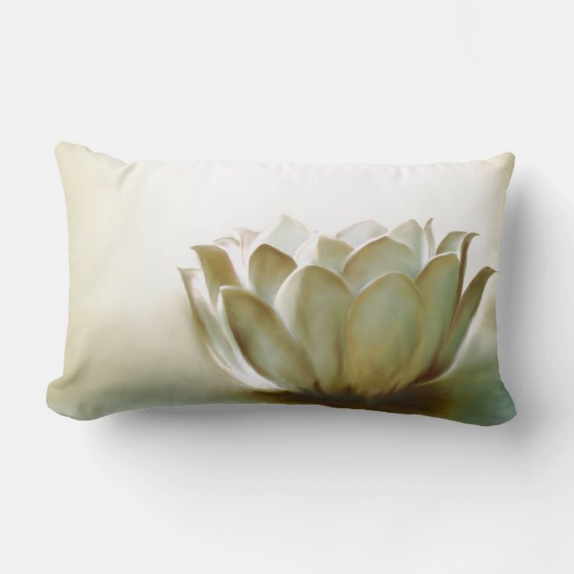 White Lotus Lumbar Pillow (Front)