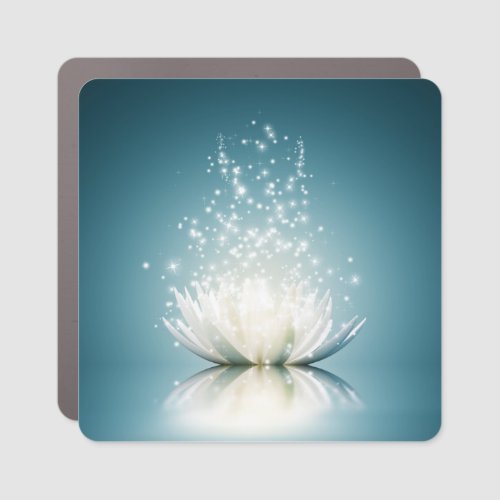 White Lotus Magic Car Magnet