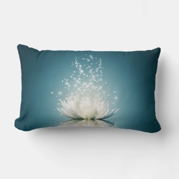 White Lotus Magic Lumbar Pillow by FantasyPillows at Zazzle