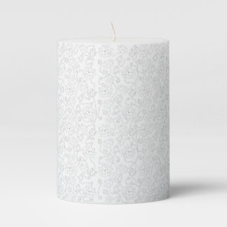 White Lotus Pillar Candle