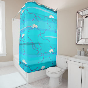 White Lotus Shower Curtain