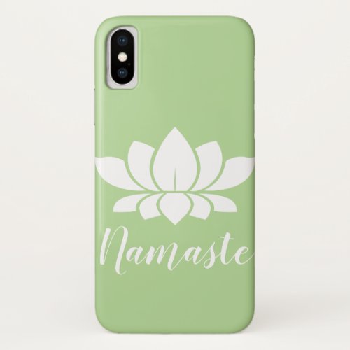 White Lotus Silhouette Namaste iPhone X Case