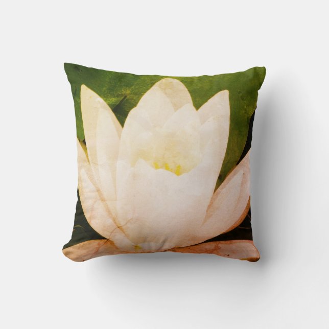 White Lotus  Throw Pillow (Front)