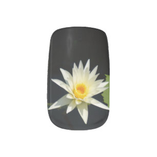 White Lotus Waterlily Nail Art