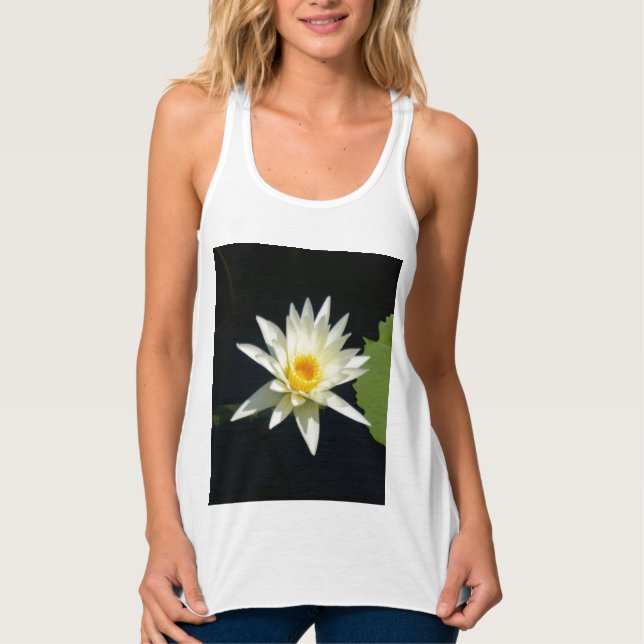 White Lotus Waterlily Tank Top (Front)