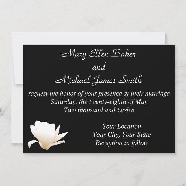 White Lotus Wedding Invitation (Front)