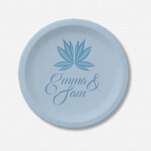 White Lotus Wedding  Paper Plates