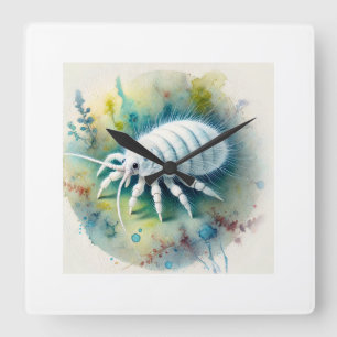 White Louse 091024AREF109 - Watercolor Square Wall Clock
