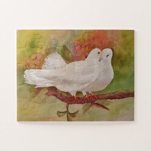 White Love Doves Jigsaw Puzzle