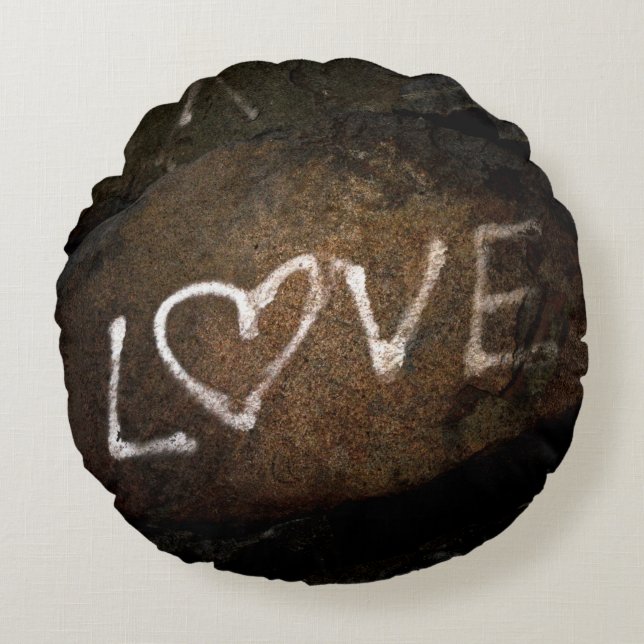 White Love Graffiti  Round Pillow (Front)
