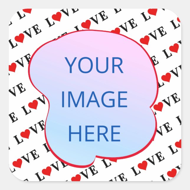 White LOVE Minimalist Square Sticker (Front)