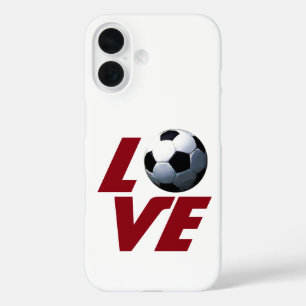 White Love Soccer - Latin European Football iPhone 16 Case