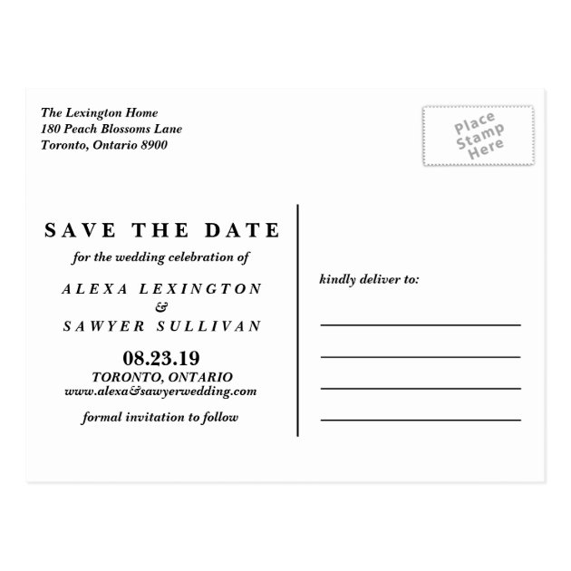 White Lovely Calligraphy Photo Save The Date Postcard