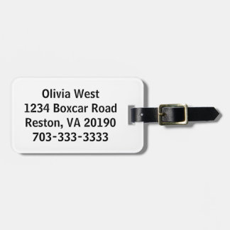 White Luggage Bag Tag