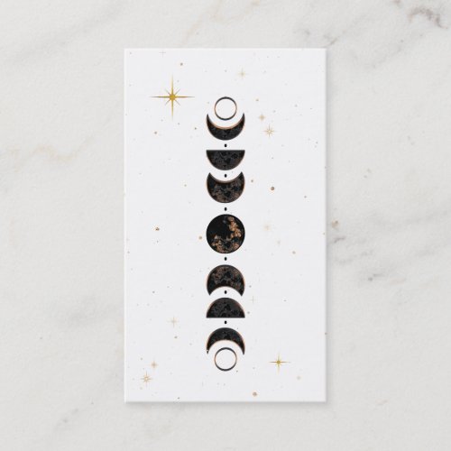  White Lunar Cosmic Moon Phases Universe Shaman Business Card