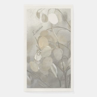 White Lunaria Silver Dollar Elegant Napkins