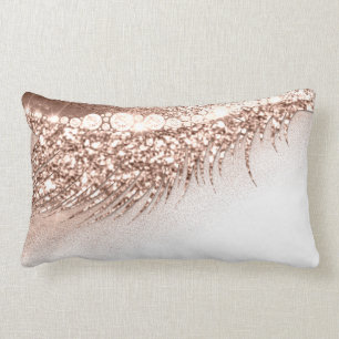 White Lux Makeup Artist Bride Lash Rose Gold Lumbar Pillow