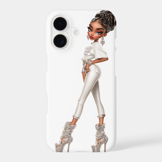 White Luxe Editorial Fashion Phone Case (Back)