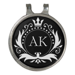 White Luxury Crown Monogram Golf Hat Clip