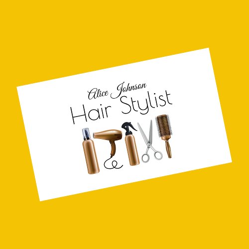 white luxury elegant professional hair salon   business card