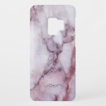 White Luxury Marble Pail Purple Tint Accent Case-Mate Samsung Galaxy S9 Case<br><div class="desc">Elegant white luxury faux marble with light purple tine accent and custom monogram.</div>