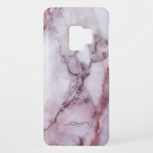 White Luxury Marble Pail Purple Tint Accent Case_Mate Samsung Galaxy S9 Case