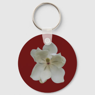 White Magnola flower on a key chain