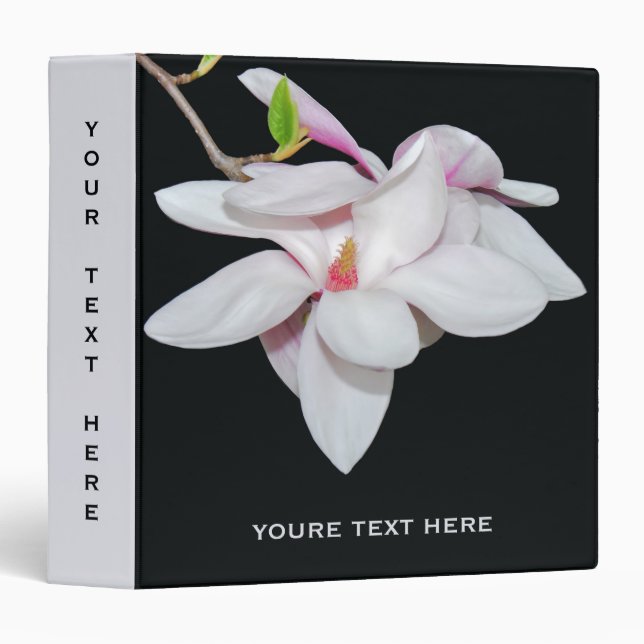White Magnolia 3 Ring Binder (Front/Spine)
