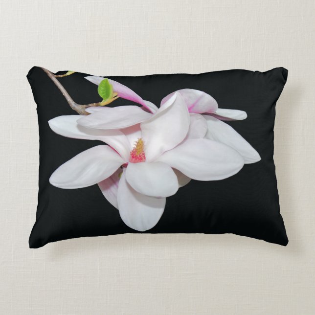White Magnolia Accent Pillow (Front)