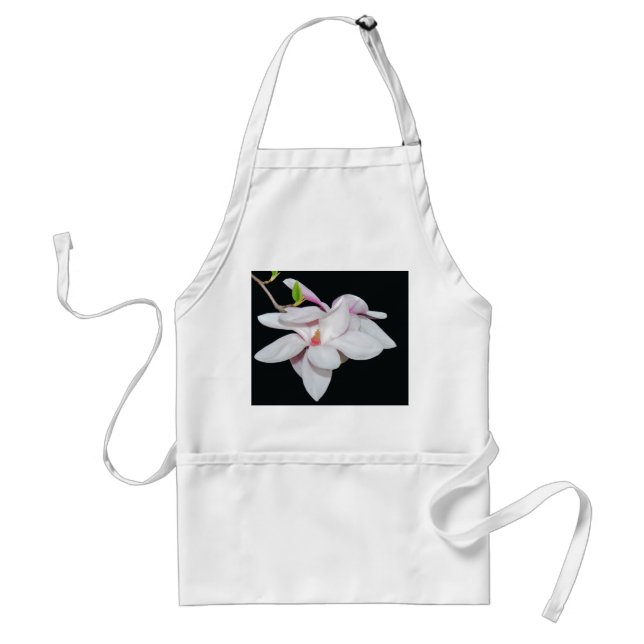 White Magnolia Adult Apron (Front)