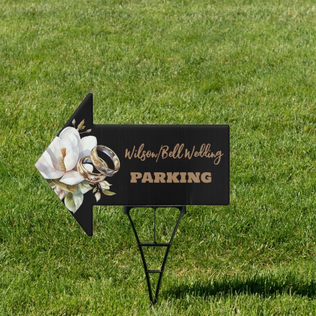 White Magnolia and Weddings Rings  Sign (Insitu)