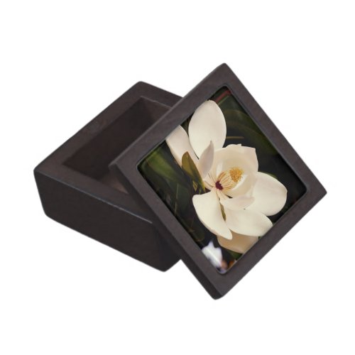 White Magnolia Blossom Magnetic Wooden Gift Box